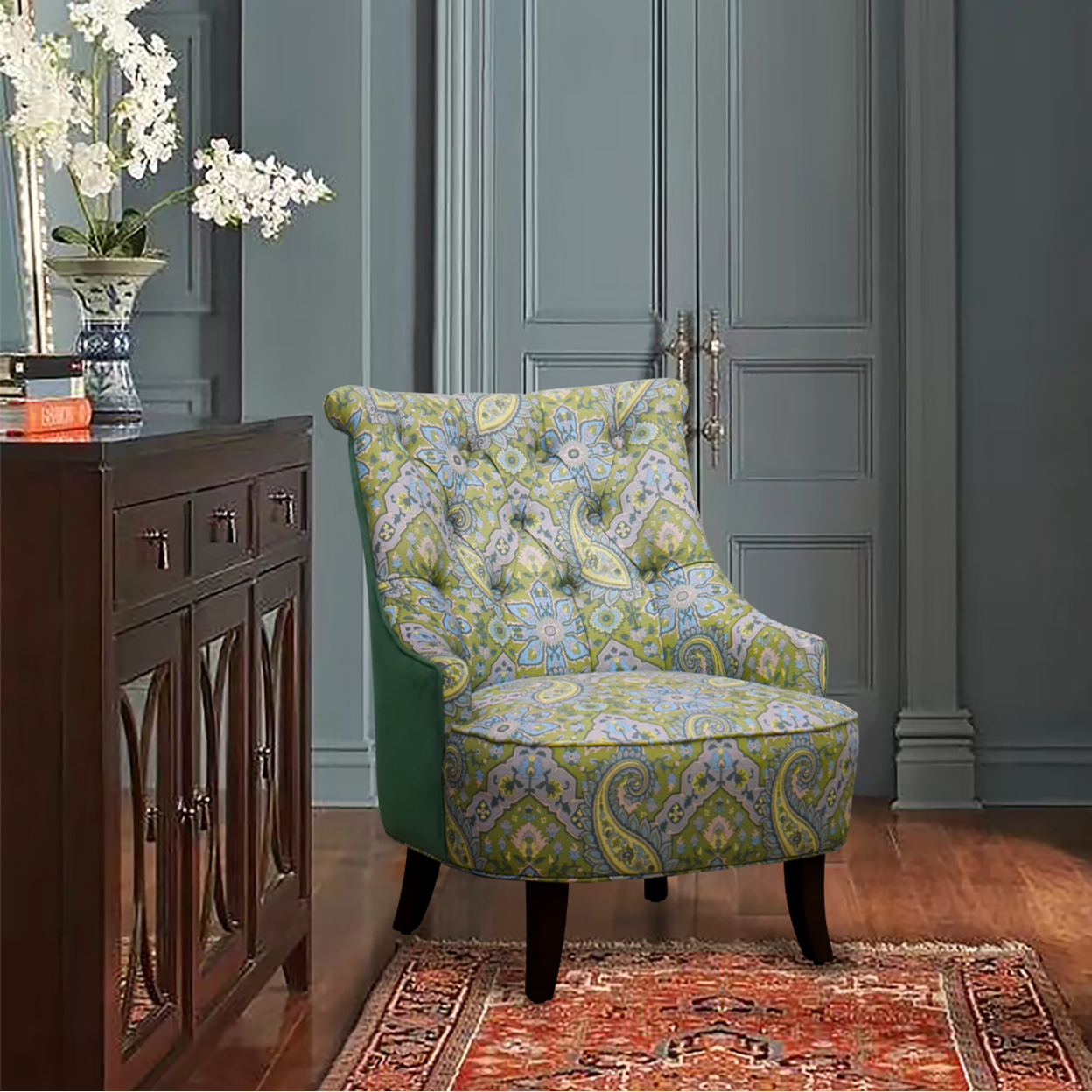 27.5Inch Wide Pattern Upholstered Wingback chair C