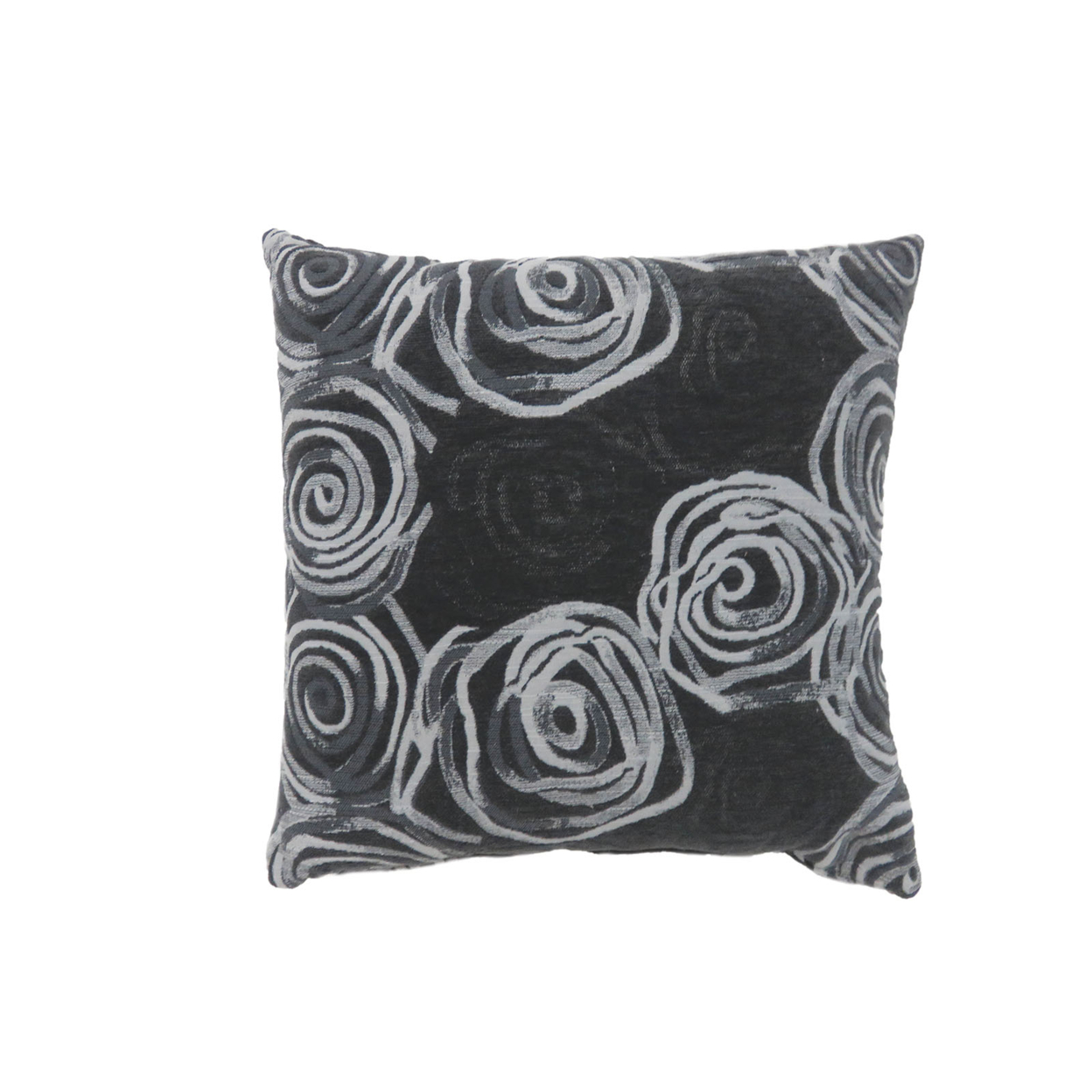 18 Inch Throw Pillow, Set Of 2, Irregular Swirl Design Pattern, Black, White