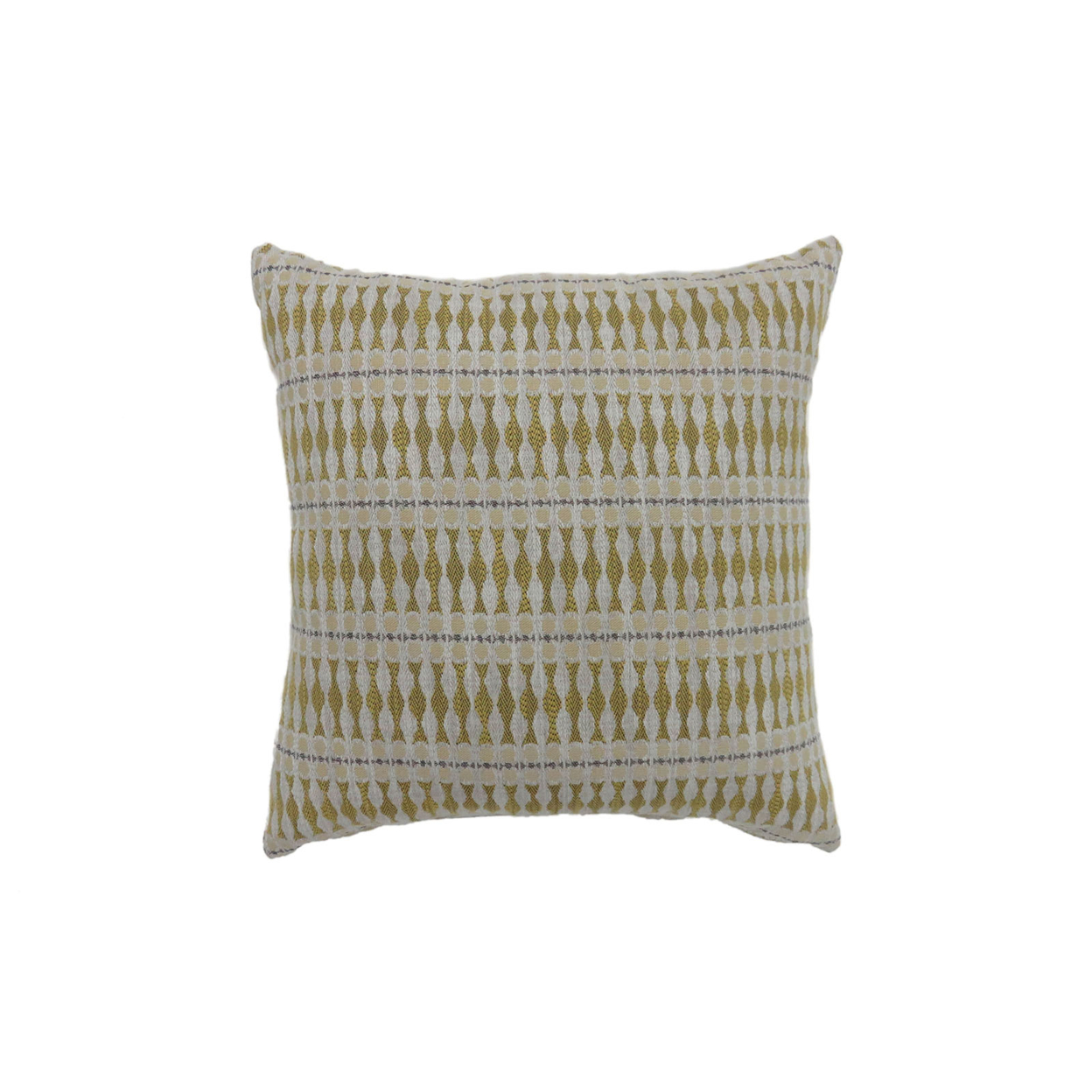 18 Inch Throw Pillow, Set Of 2, Tribal Pattern Polyester Fabric, Gray, Yellow