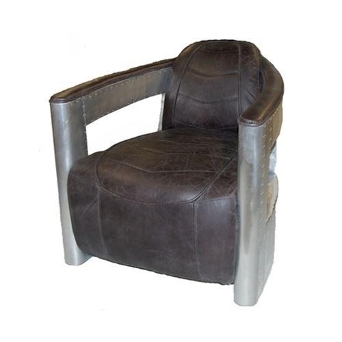 Aircraft Chair in Top Grain Leather Slate Finish