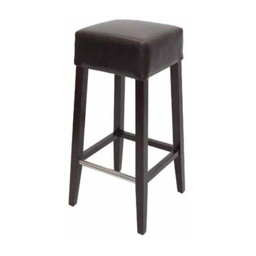 Back Less Leather Stool in Black or Brown