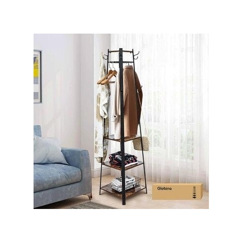 Coat Rack Stand Free Standing with 8 Dual Hooks