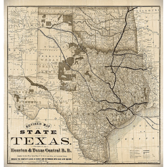 1876 Old Texas Map Vintage Historical Wall map Antique Restoration Hardware Style Map Texas state Map Texas Map Texas Wall Art Fine Print - 43" x 53"