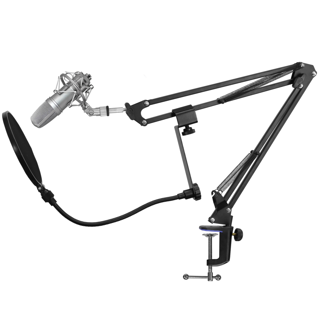 Technical Pro Professional USB Condenser Microphone Kit W/ Adjustable Scissor Arm Stand, Starter Package For Recording, Podcasting, YouTube