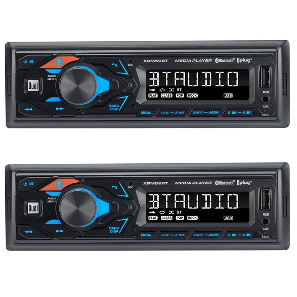 (Pack Of 2 )Dual XRM59BT Single-DIN In-Dash All-Digital Media Receiver With Bluetooth