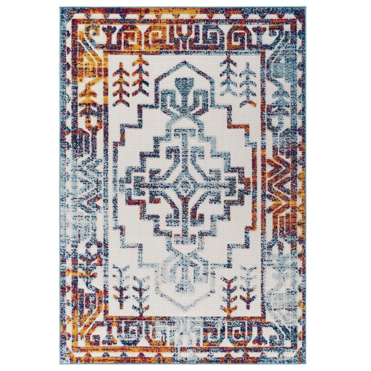 Reflect Nyssa Distressed Geometric Southwestern Aztec 5x8 Indoor Or Outdoor Area Rug, Multicolored