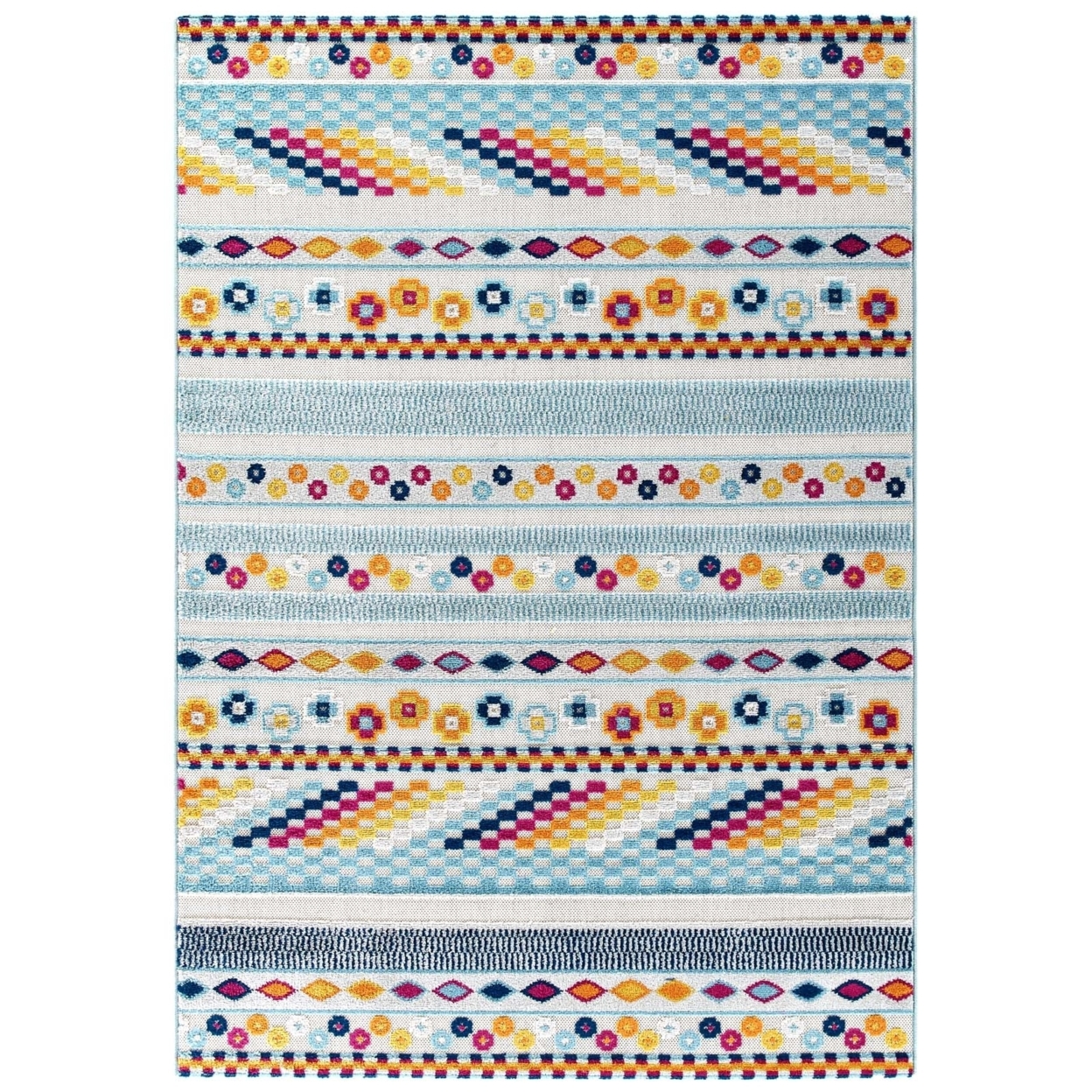 Reflect Cadhla Vintage Abstract Geometric Lattice 5x8 Indoor And Outdoor Area Rug, Multicolored