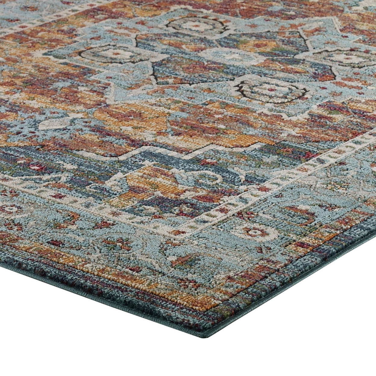 Tribute Diantha Distressed Vintage Floral Persian Medallion 5x8 Area Rug, Multicolored
