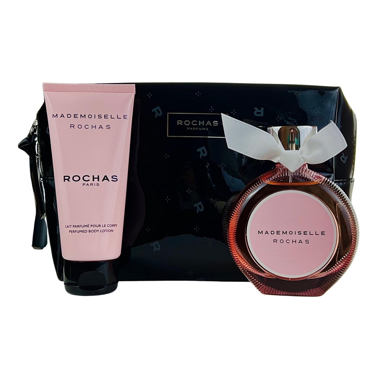 Rochas Rochas Mademoiselle 3 Pc. Gift Set For Women EDP SPR 3 Oz + Toiletry Pouch + B/L 3.3 Oz