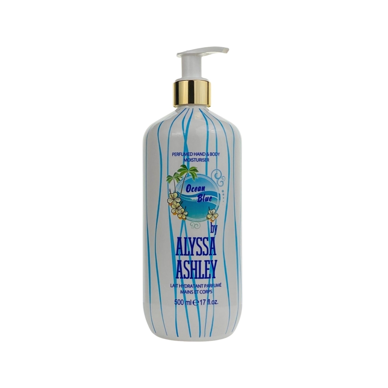 Alyssa Ashley Ocean Blue Perfumed Hand & Body Moisturiser For Women 17 Oz / 500 Ml