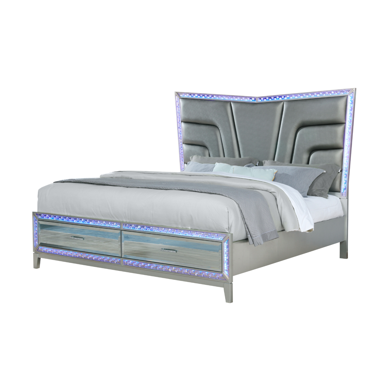 Luxury Queen Bed Silver