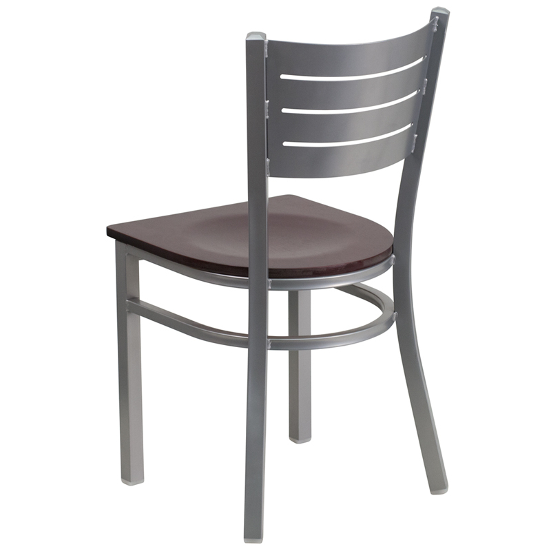 Silver Slat Chair-Mah Seat