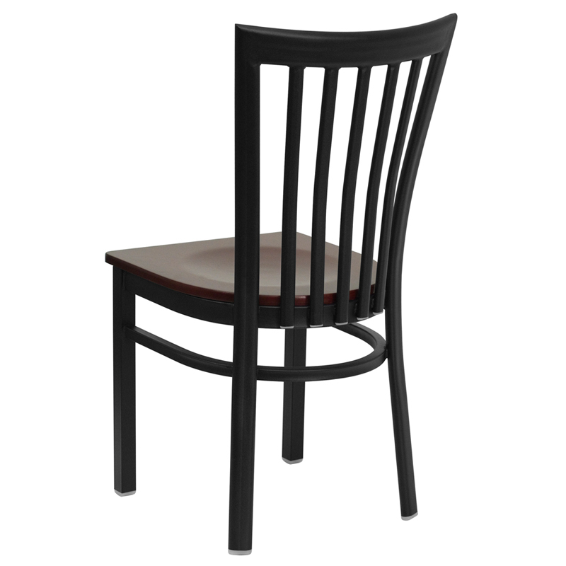 Black School Chair-Mah Seat