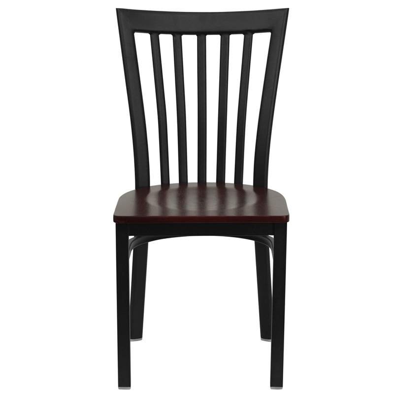 Black School Chair-Mah Seat