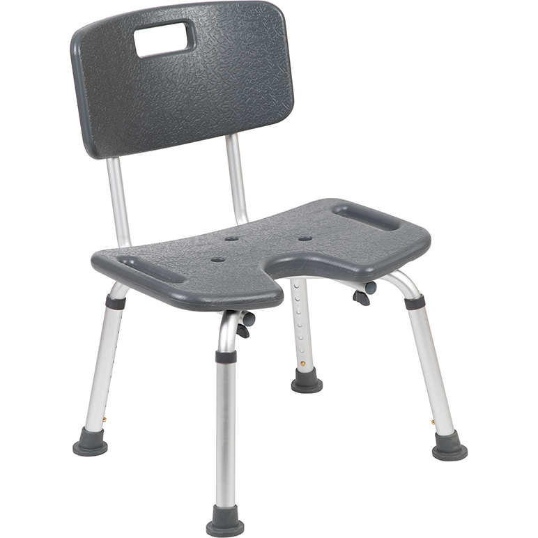 Gray U-Shaped Shower Chair