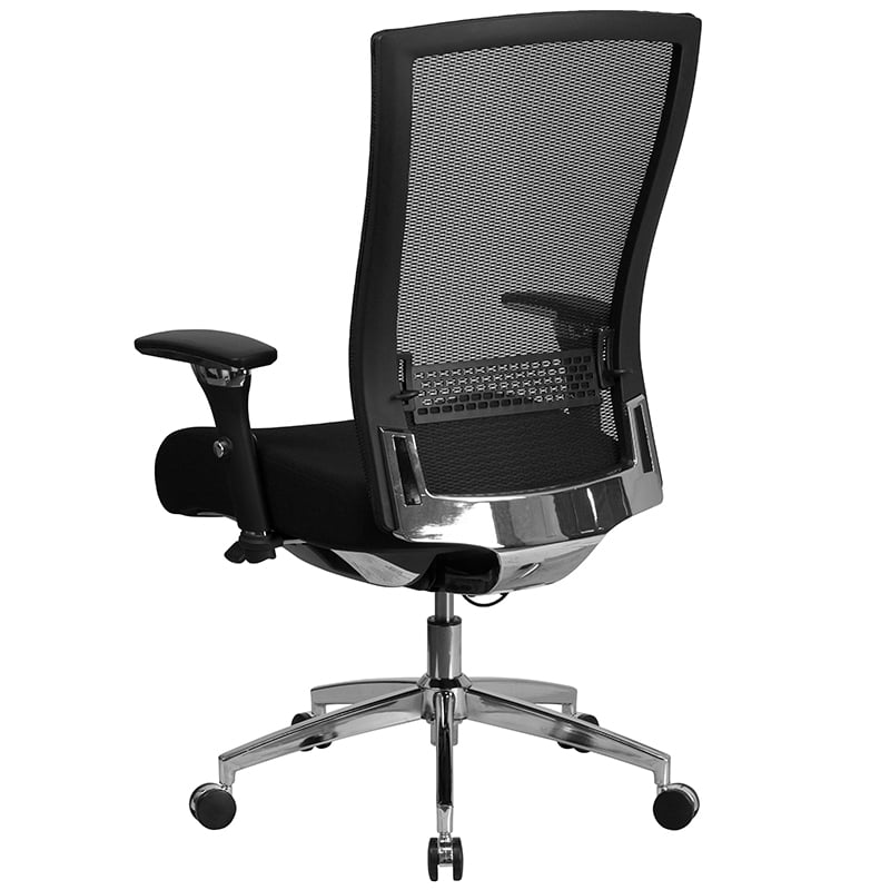 Hercules Series Intensive Use 300 Lb. Rated Black Mesh Multifunction Ergonomic Office Chair With Seat Slider, Black