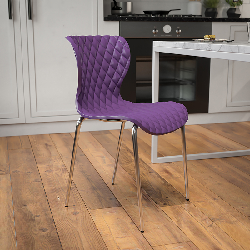 Lowell Contemporary Design Purple Plastic Stack Chair LF-7-07C-PUR-GG
