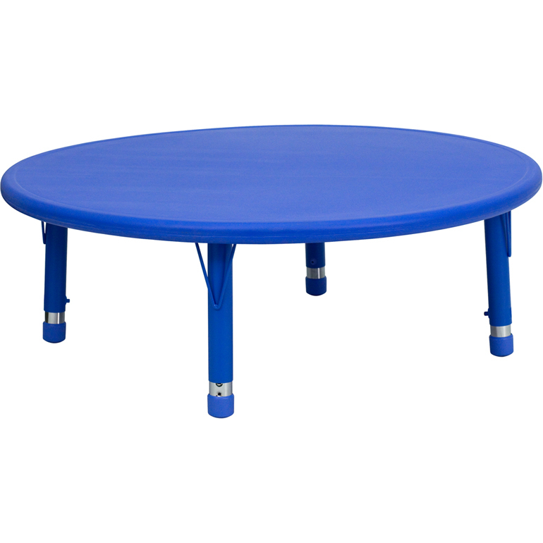 45 Round Blue Plastic Height Adjustable Activity Table YU-YCX-005-2-ROUND-TBL-BLUE-GG