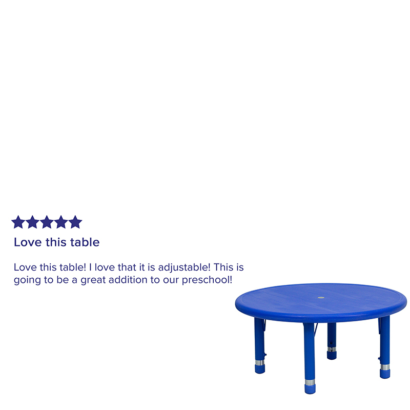 33 Round Blue Plastic Height Adjustable Activity Table YU-YCX-007-2-ROUND-TBL-BLUE-GG