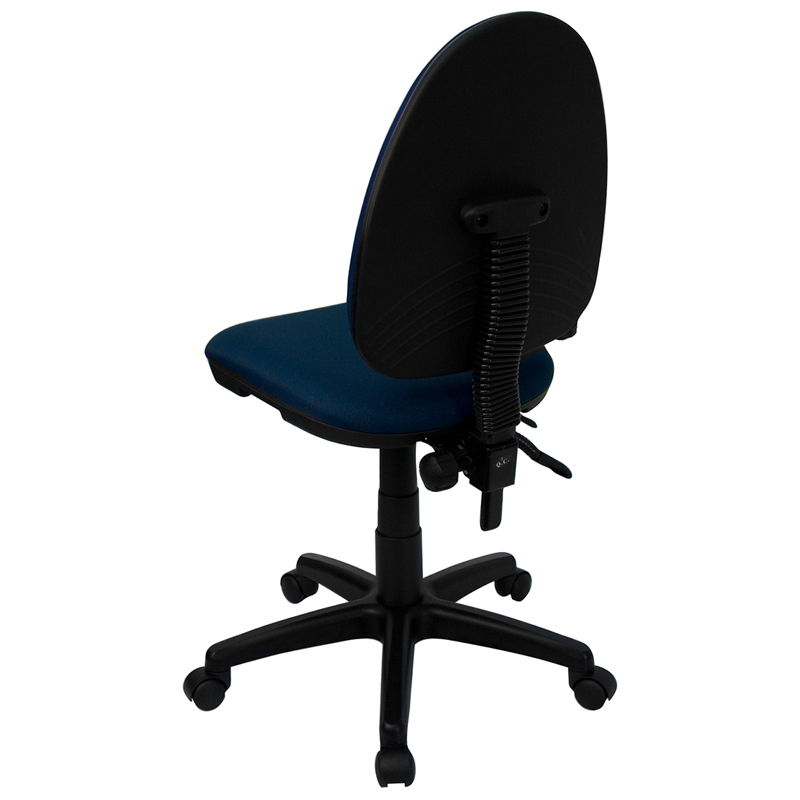 Mid-Back Navy Blue Fabric Multifunction Swivel Ergonomic Task Office Chair With Adjustable Lumbar Support WL-A654MG-NVY-GG