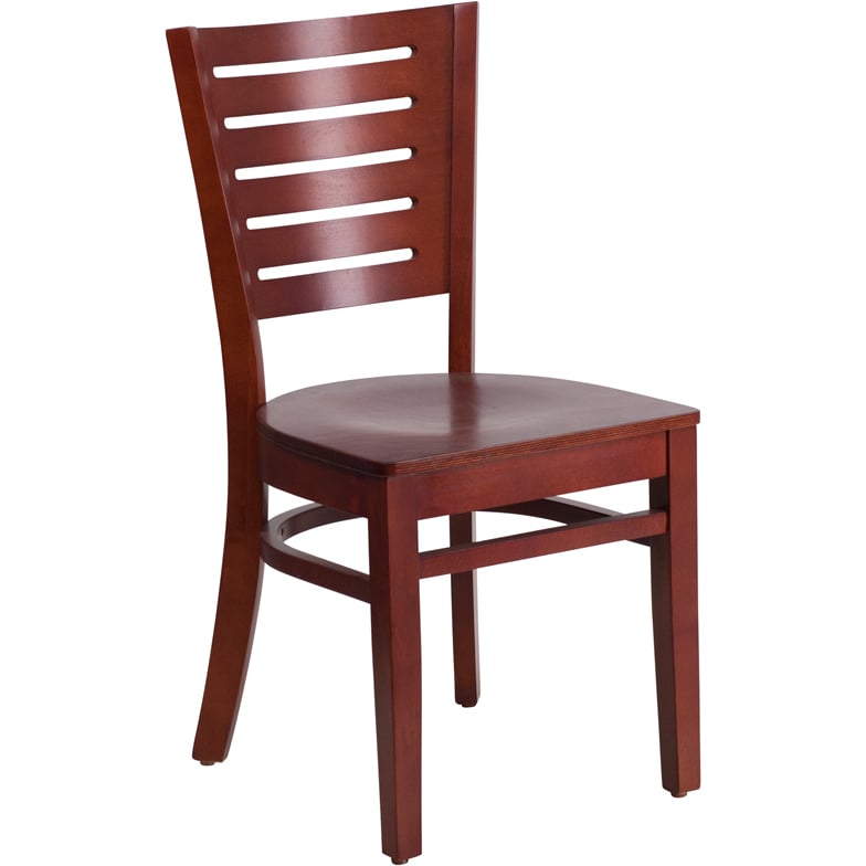 Darby Series Slat Back Mahogany Wood Restaurant Chair XU-DG-W0108-MAH-MAH-GG
