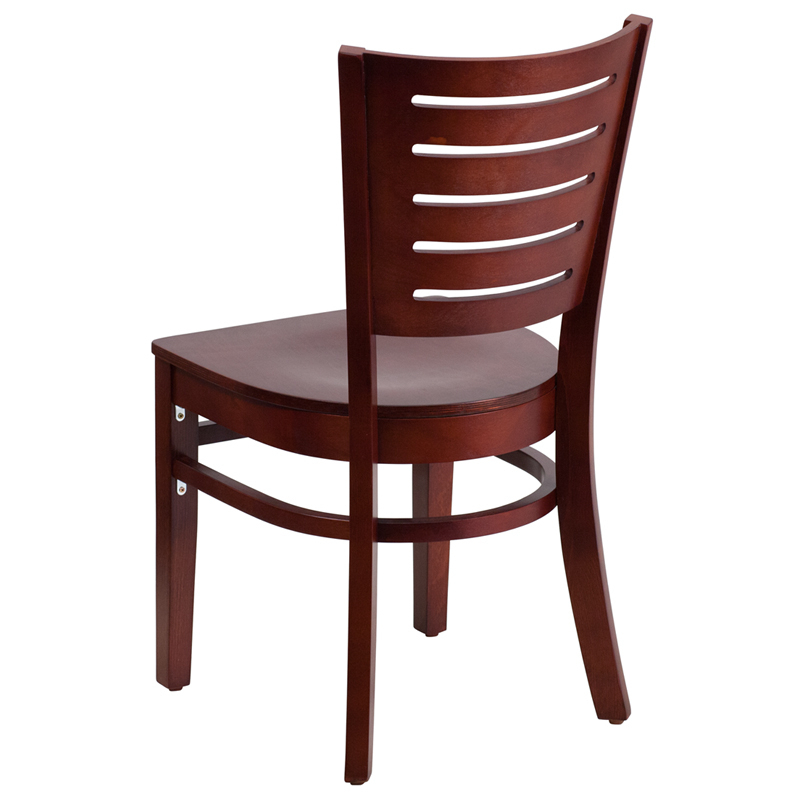 Darby Series Slat Back Mahogany Wood Restaurant Chair XU-DG-W0108-MAH-MAH-GG