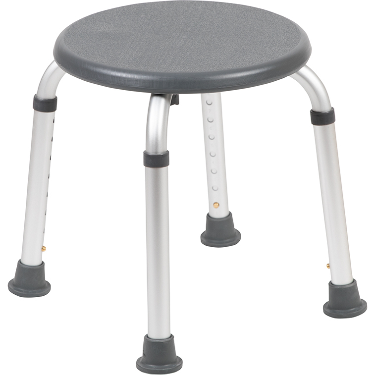 HERCULES Series Tool-Free And Quick Assembly, 300 Lb. Capacity, Adjustable Gray Bath And Shower Stool DC-HY3400L-GRY-GG