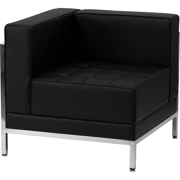 HERCULES Imagination Series Contemporary Black LeatherSoft Left Corner Chair With Encasing Frame ZB-IMAG-LEFT-CORNER-GG