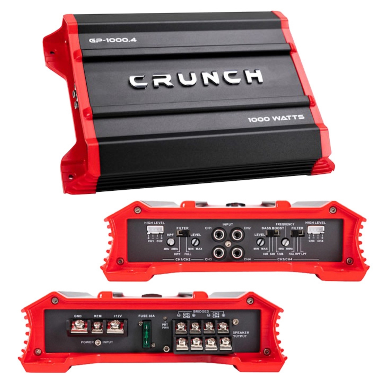 Crunch GP-1000.4 1000W Ground Pounder Four Channel Car Audio Amplifier