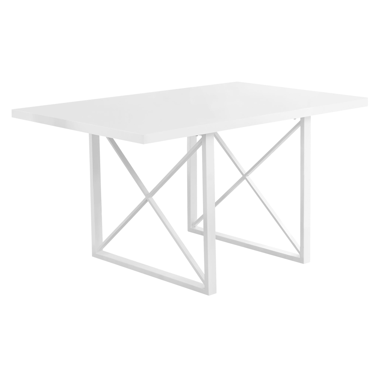 36" x 60" x 30" White HollowCore Particle Board Metal Dining Table