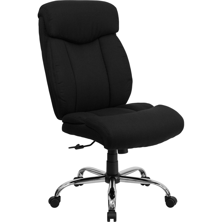 HERCULES Series Big & Tall 400 Lb. Rated Black Fabric Executive Ergonomic Office Chair And Chrome Base