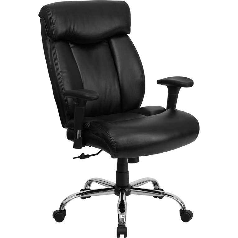 HERCULES Series Big & Tall 400 Lb. Rated Black LeatherSoft Executive Ergonomic Office Chair With Full Headrest & Arms