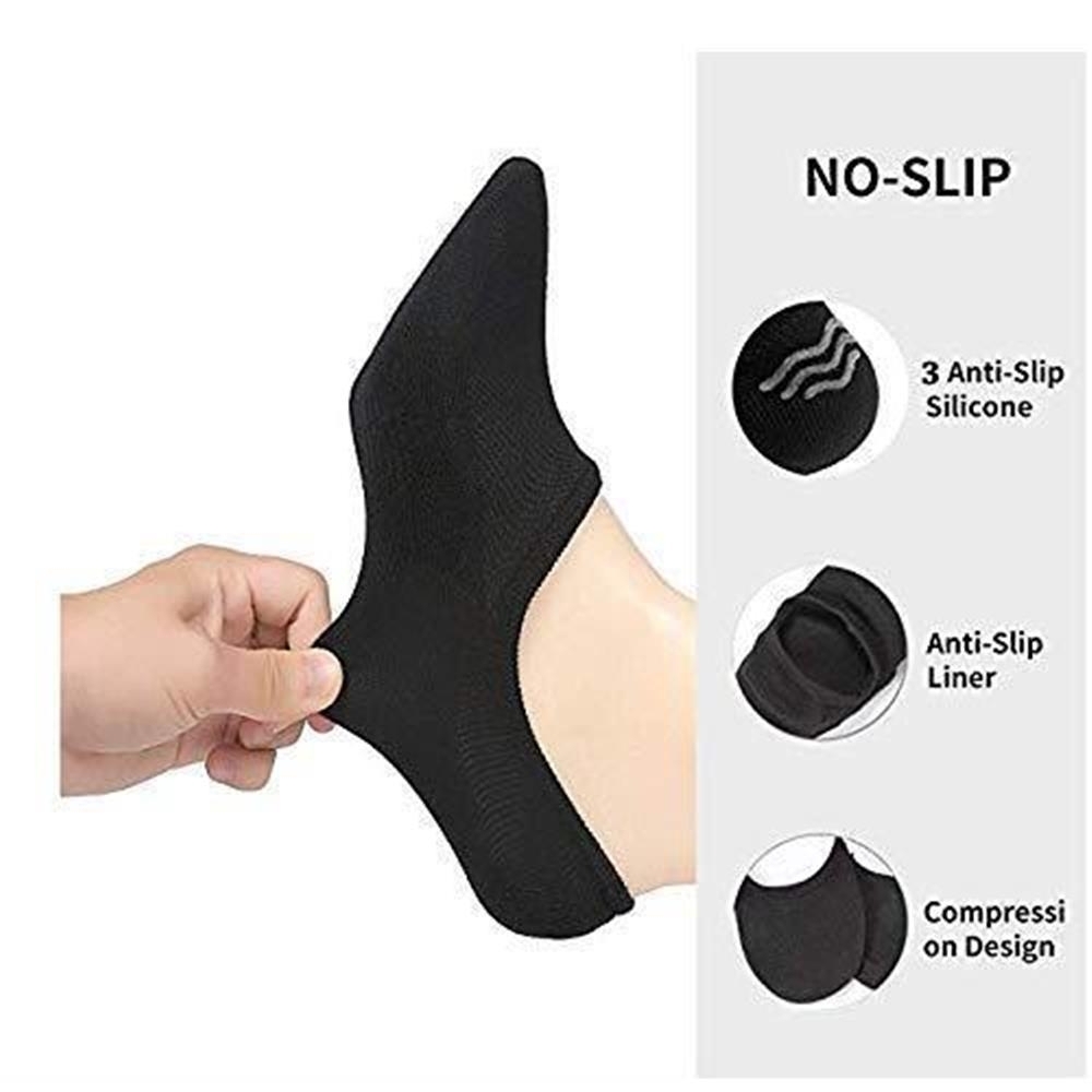 Steven's Socks Low Cut Invisible Mens 7-12 Women 8.5-13.5 Unisex Anti-Slip Low-Cut No Show White 6PK Solid