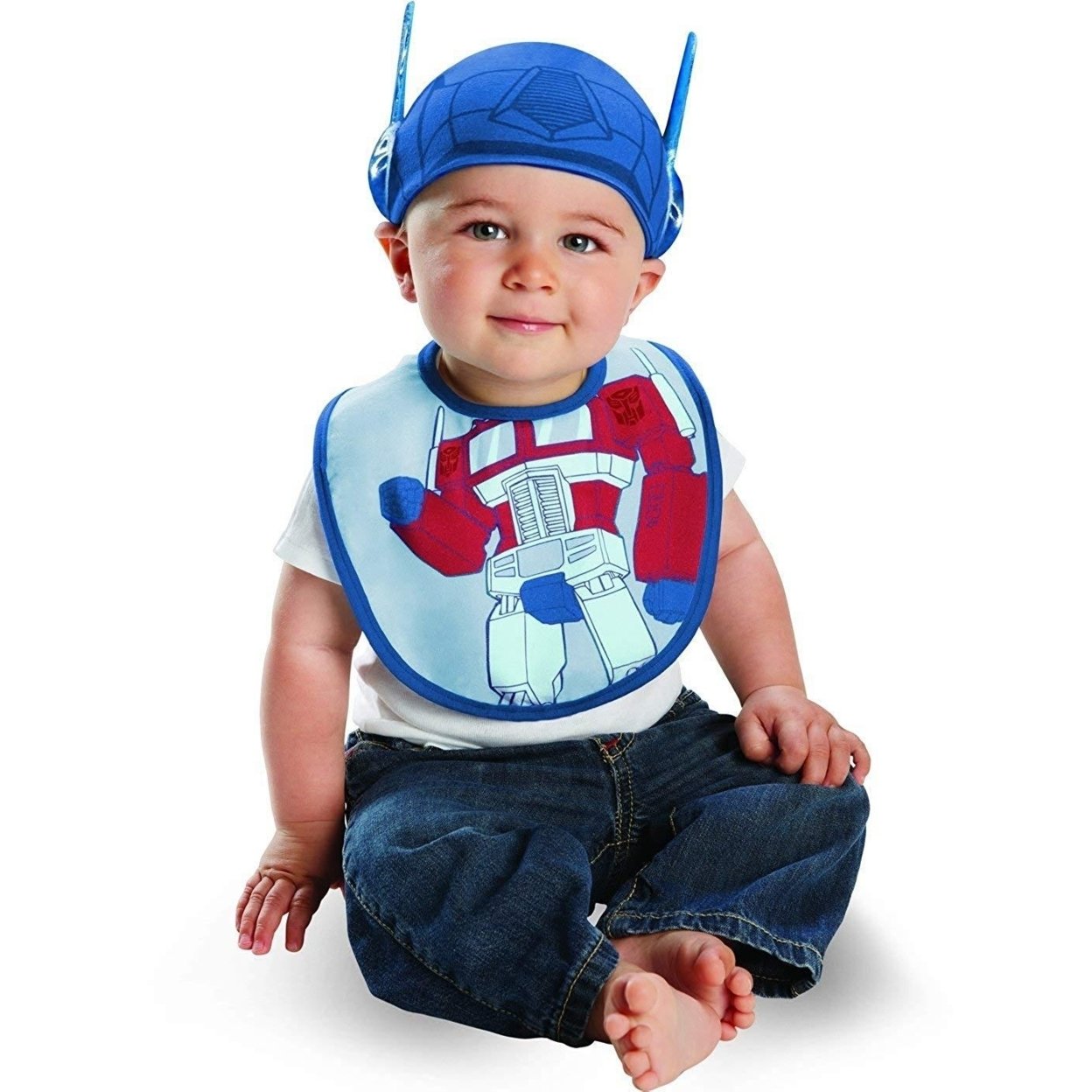 Transformers Optimus Prime Infant Bib And Hat Costume Accessory Size 0-12 MO Disguise