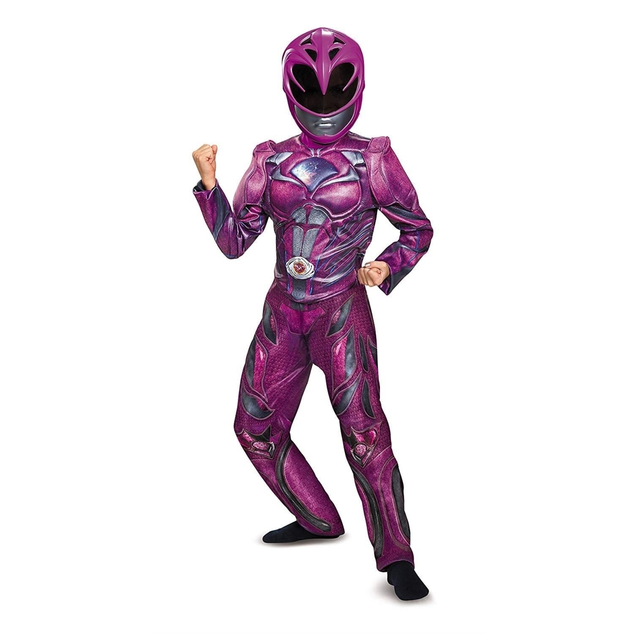 Pink Ranger Deluxe Size L 10/12 Licensed Costume Jumpsuit Mask Disguise