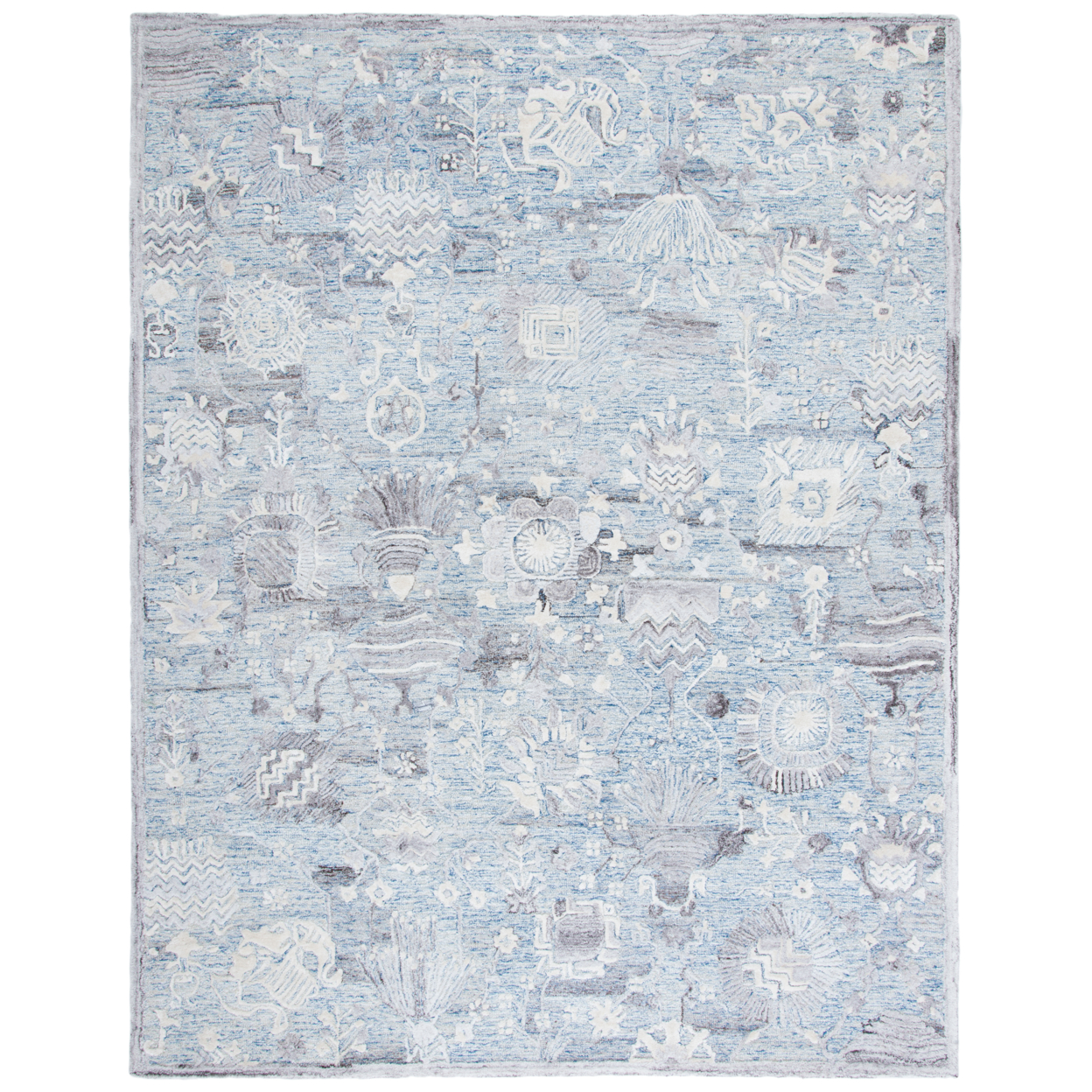 SAFAVIEH Glamour GLM569M Handmade Light Blue / Ivory Rug