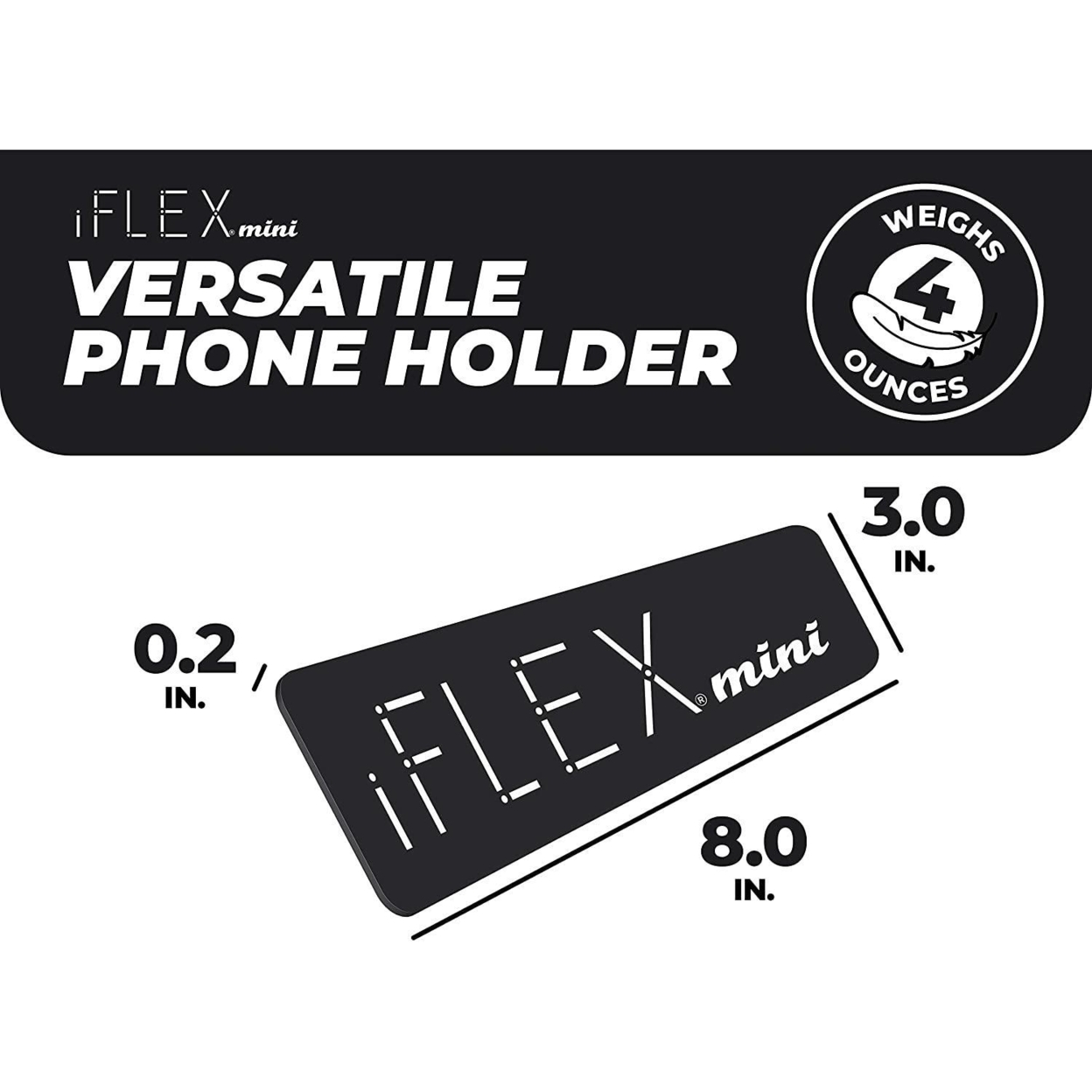 IFLEX Mini Cell Phone Flexible Holder Black 2-Pack Universal Mount