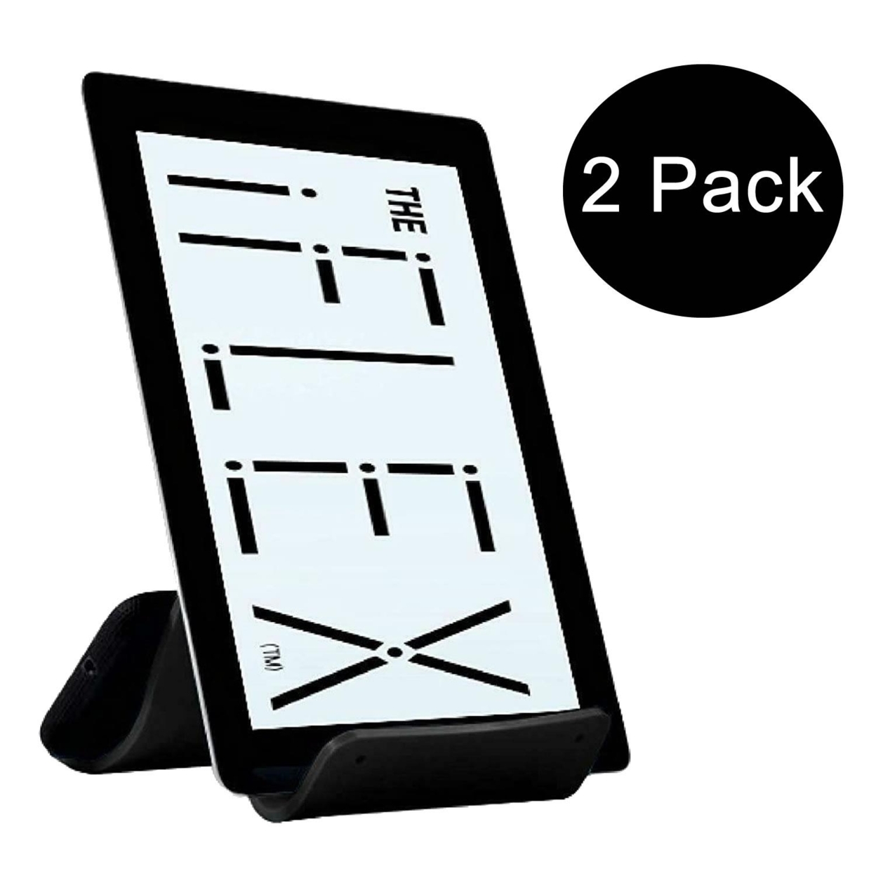 IFLEX Tablet Cell Phone Stand Black 2-Pack Universal Non-Slip Waterproof Hands-Free