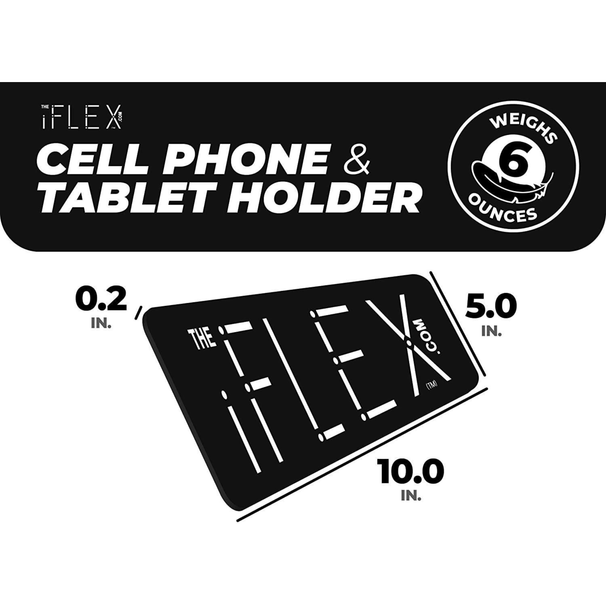 IFLEX Tablet Cell Phone Stand Black 2-Pack Universal Non-Slip Waterproof Hands-Free