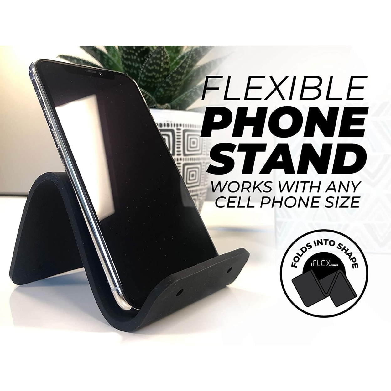 IFLEX Mini Cell Phone Silicone Holder Black Universal Mount Hands-Free