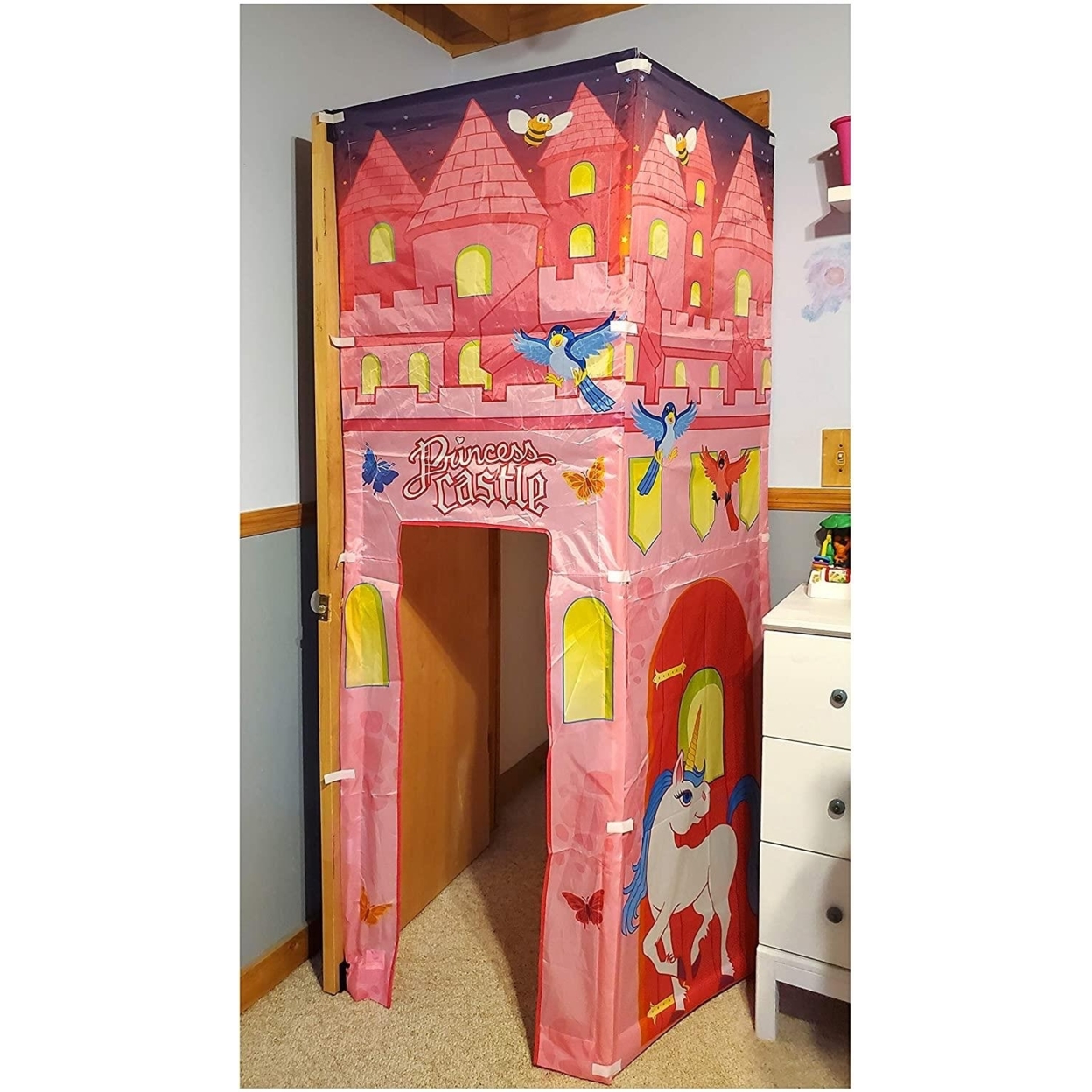 Princess Castle Doorway Fort Attach To Door Play Tent Easy Set-Up Cortex Toys