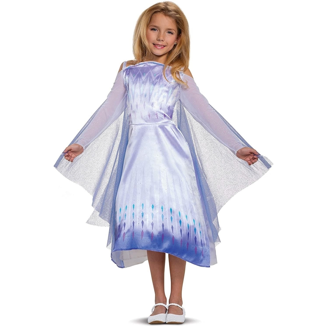 Elsa Classic Girls Size M 7/8 Costume Disney Frozen 2 Snow Queen Dress Cape Disguise