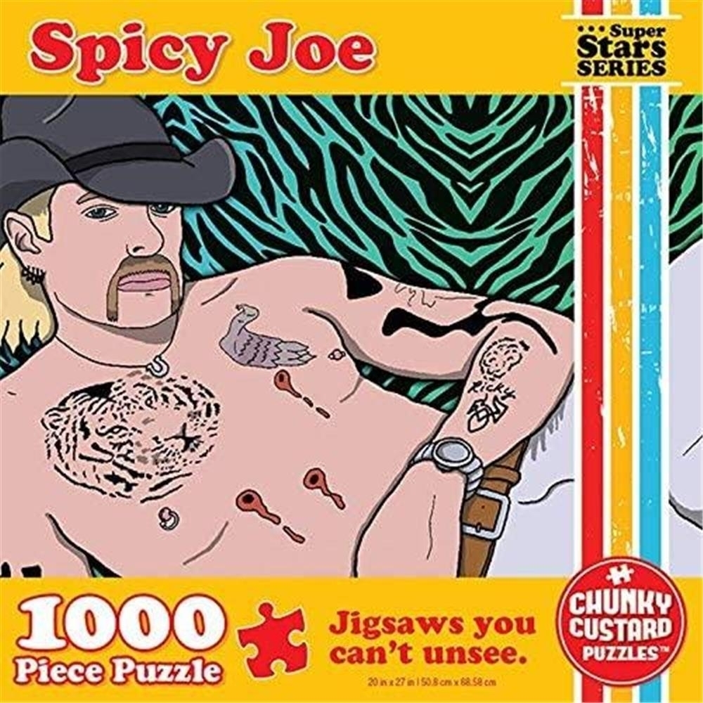 Spicy Joe Tiger King Jigsaw Puzzle 1000ct Piece Pop Culture Premium Quality Chunky Custard Puzzles