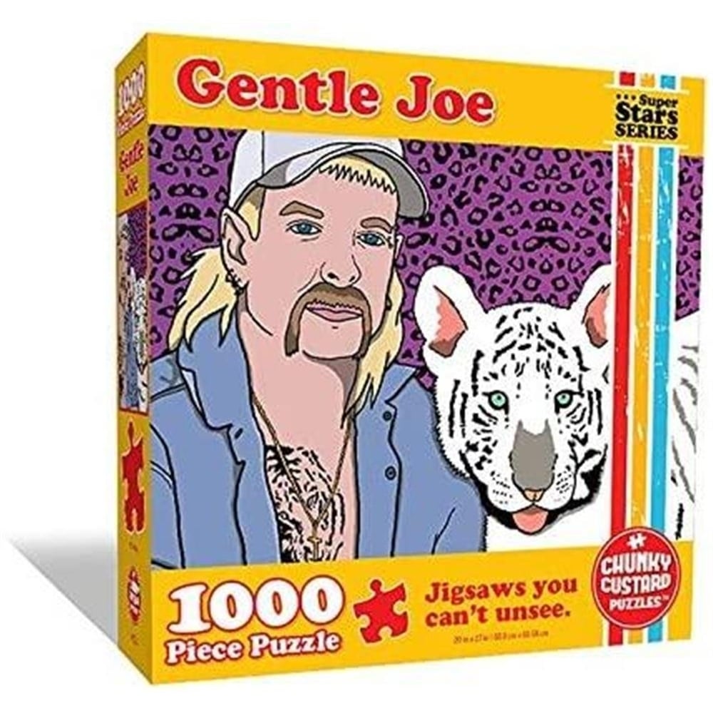 Gentle Joe Tiger King Jigsaw Puzzle 1000ct Piece Pop Culture Premium Quality Chunky Custard Puzzles