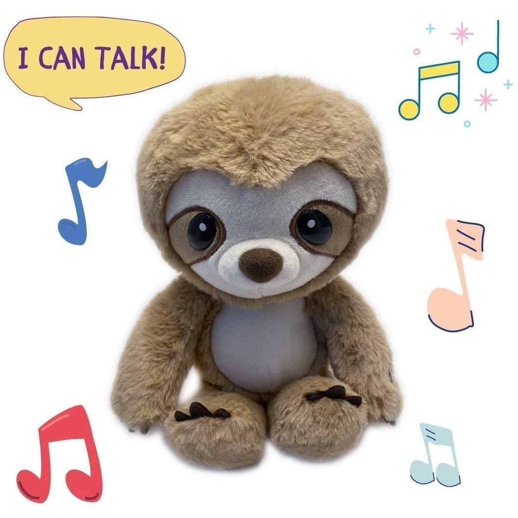 Sloth Mimic Repeats Talk Back Plush Early Learning Kids Toy Animal Mighty Mojo