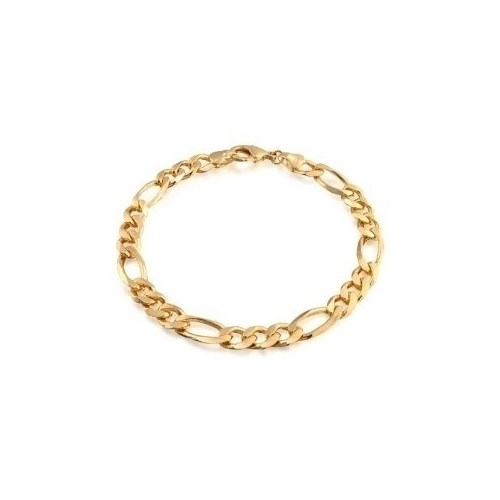 24K Yellow Gold Filled 8mm Figaro Chain Bracelet 8