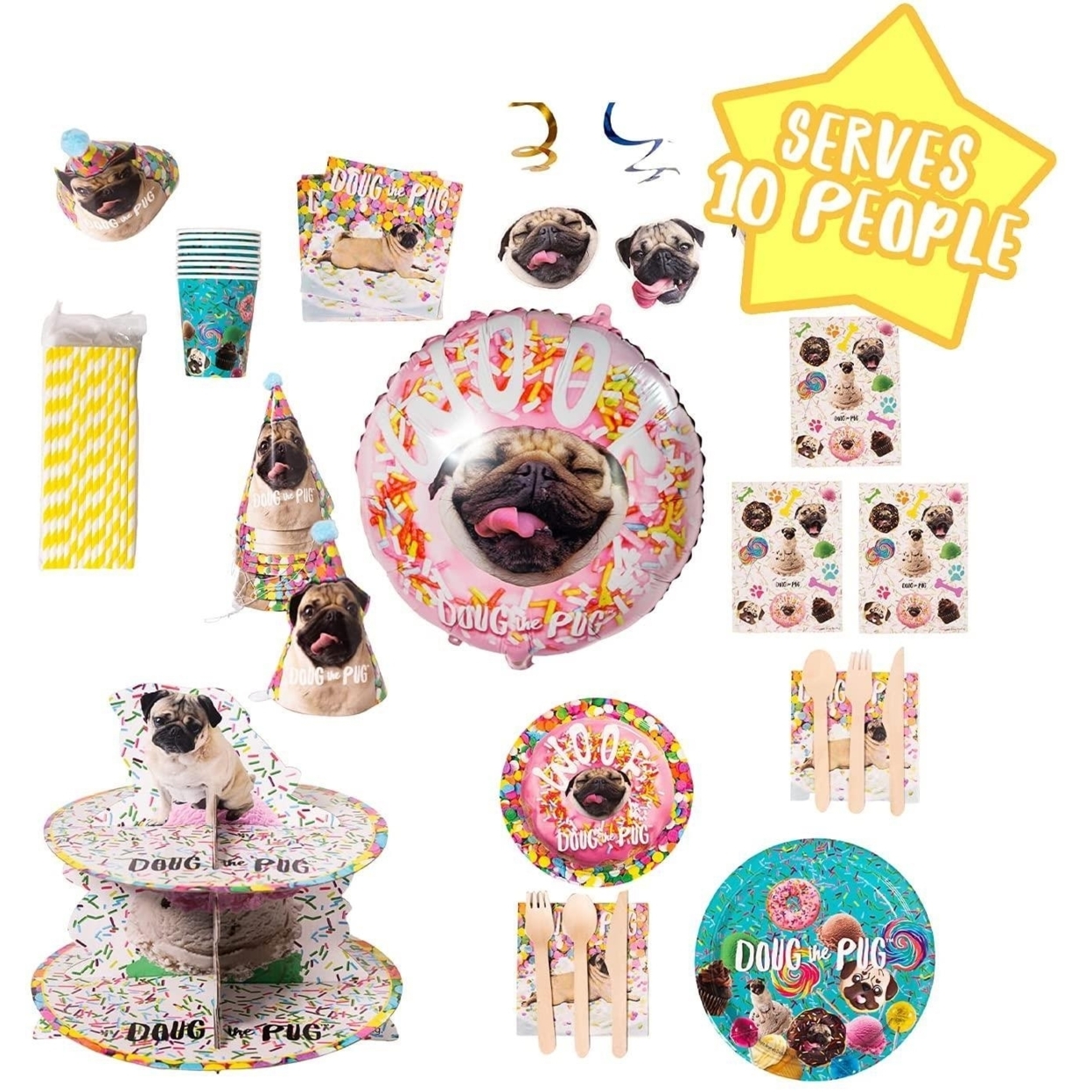 Doug The Pug Party In A Box Kit Instagram Famous Pup Birthday Celebration Mighty Mojo