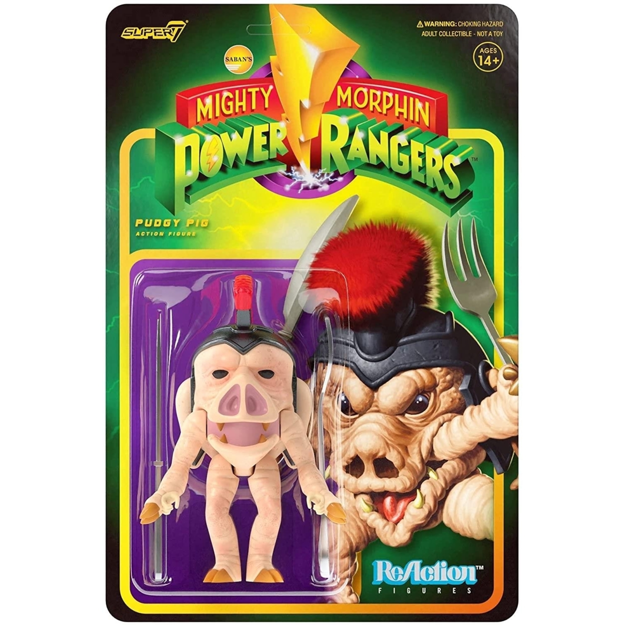 Mighty Morphin Power Rangers Pudgy Pig ReAction Figure Villan Super7