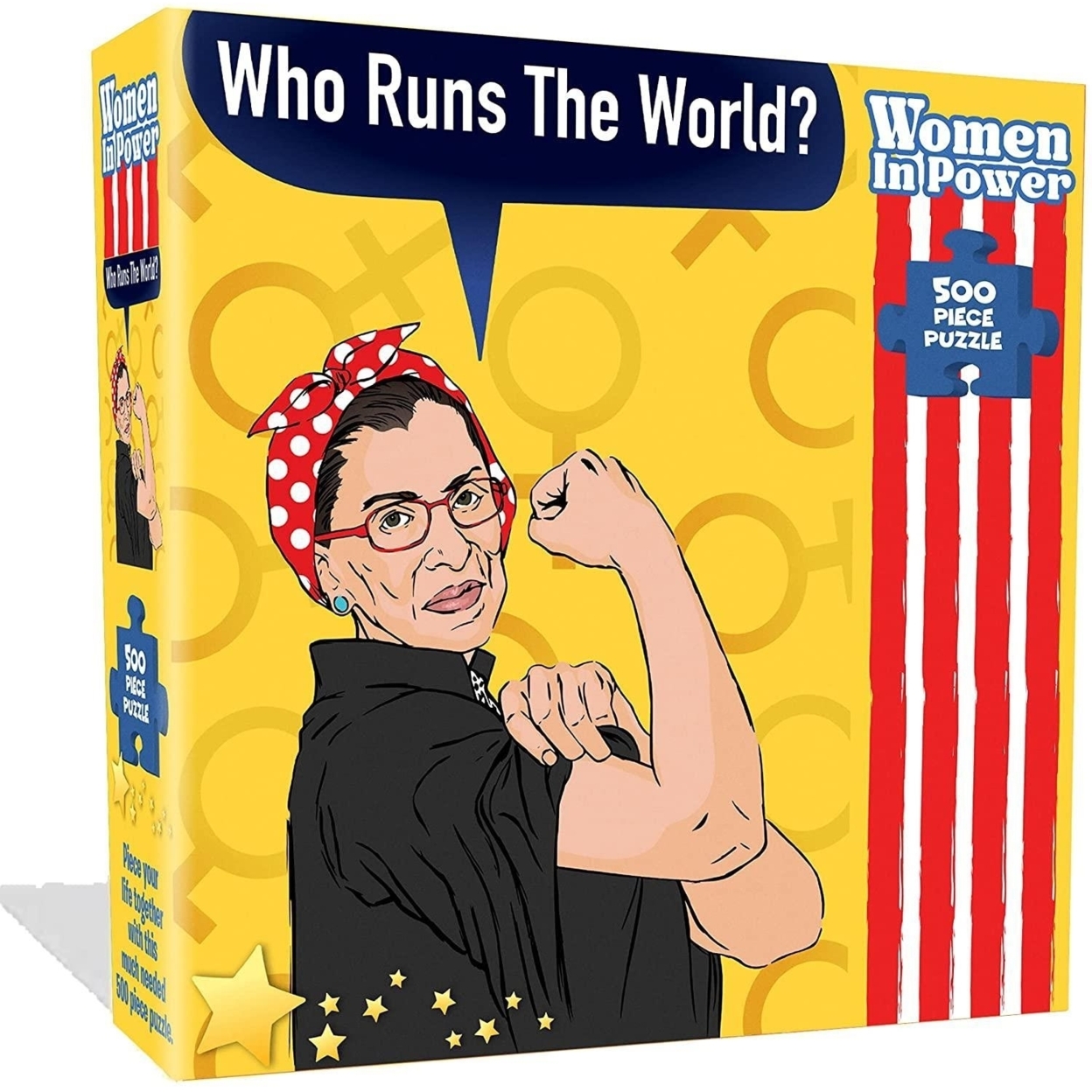 Ruth Bader Ginsberg RBG Jigsaw Puzzle 500pcs Women In Power Illustration Design All Ages Mighty Mojo