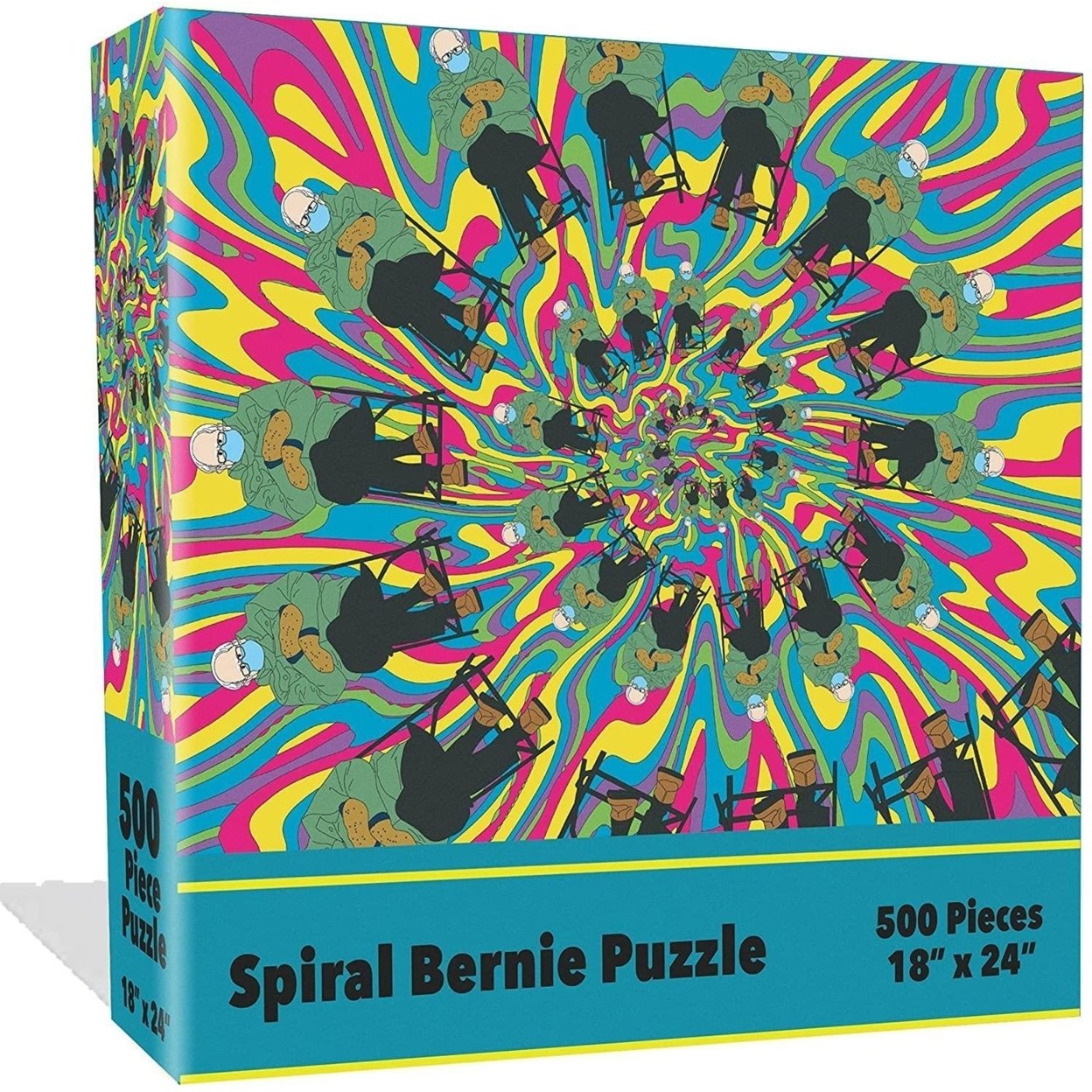 Spiral Psychedelic Bernie Sanders Jigsaw Puzzle 500pcs Meme Cartoon Mighty Mojo